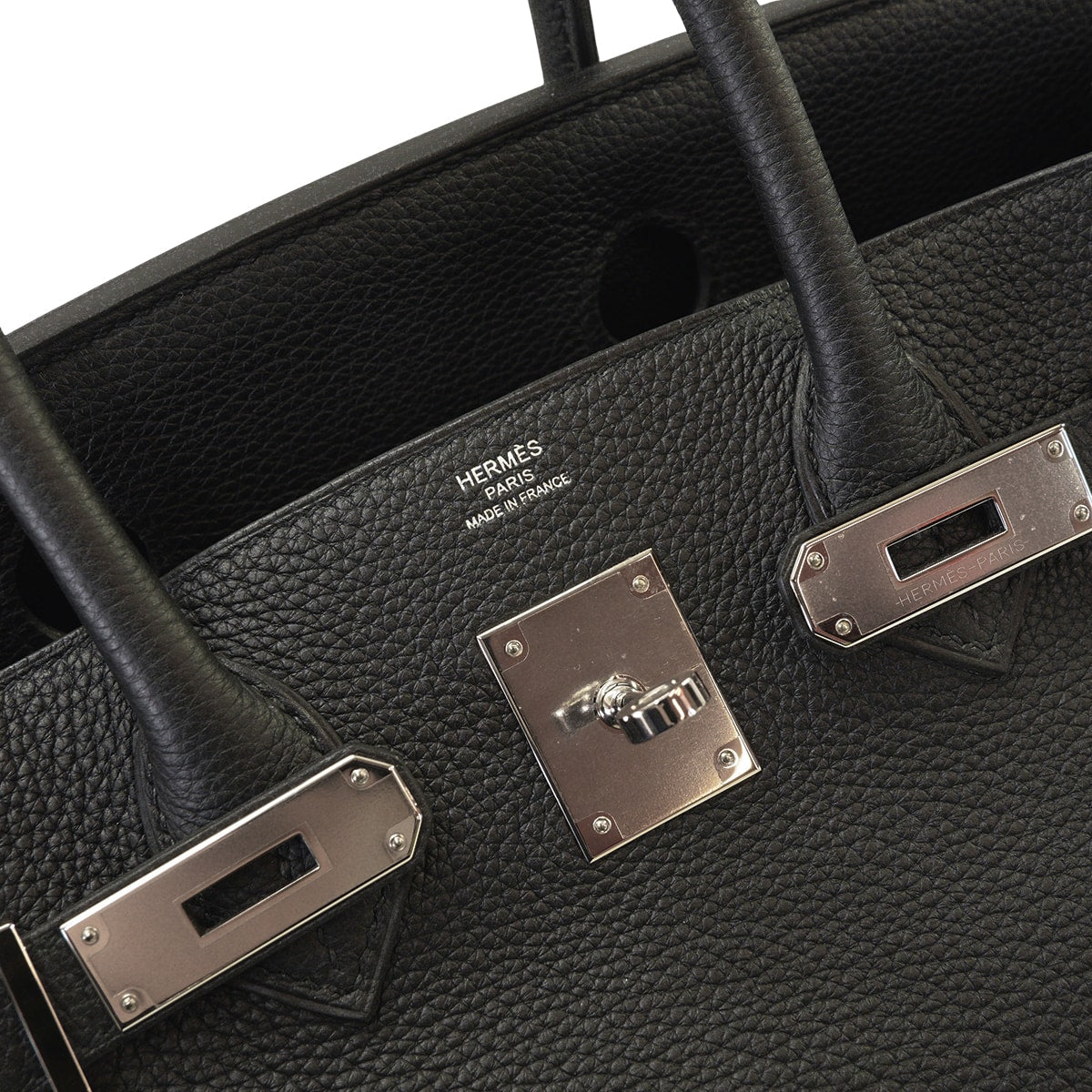 HERMES Handbag Birkin30 Noir (Black) Veau Togo Silver HW Stamp C[EXCELLENT][Authentic]