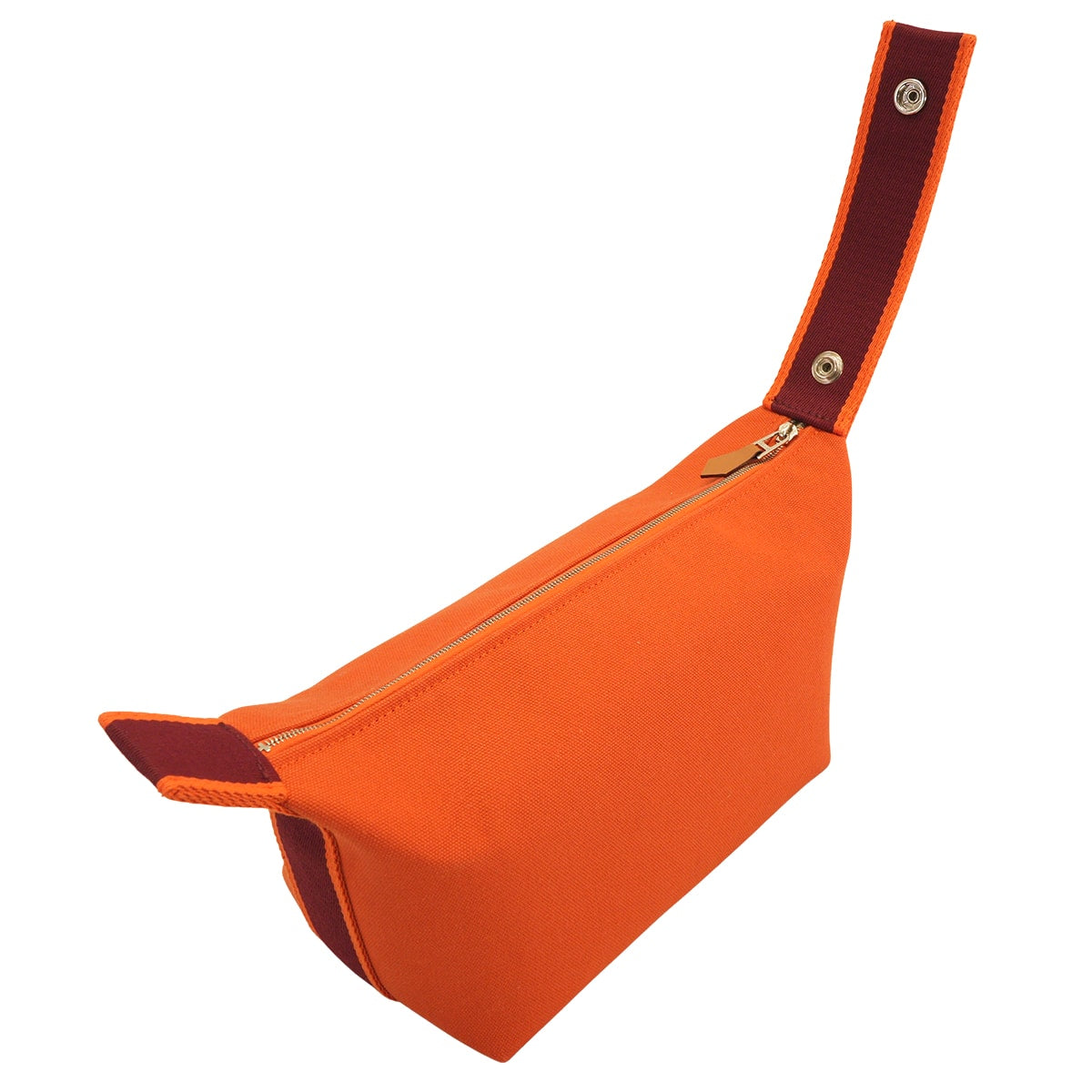 HERMES Handbag Bride a Brac PM Feu Orange/Rouge H Toile H Silver HW[EXCELLENT][Authentic]