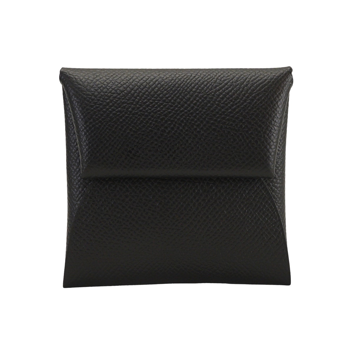 HERMES change purse Bastia Verso Noir (Black)/Vert de Gris Veau Epsom Silver HW Stamp Y[EXCELLENT][Authentic]