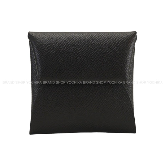 HERMES change purse Bastia Verso Noir (Black)/Vert de Gris Veau Epsom Silver HW Stamp Y[EXCELLENT][Authentic]