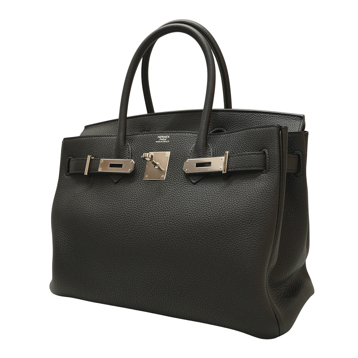 HERMES Handbag Birkin30 Noir (Black) Veau Togo Silver HW Stamp C[EXCELLENT][Authentic]