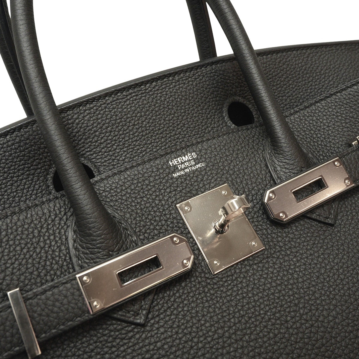 HERMES Handbag Birkin30 Noir (Black) Veau Togo Silver HW Stamp C[EXCELLENT][Authentic]
