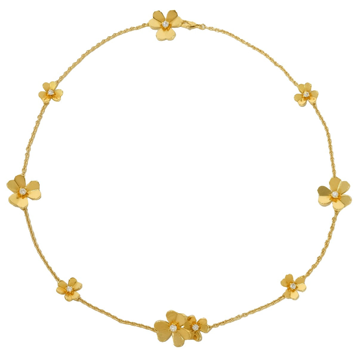 [Pre-loved] Van Cleef & Arpels necklace Frivole 9 flowers Gold K18YG/Diamond VCARD31500[LIKE NEW][Authentic]