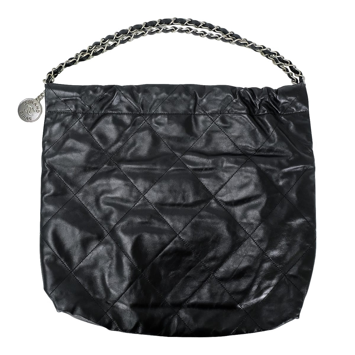 [Pre-loved] CHANEL Shoulder bag CHANEL 22 Small Matelasse With Medal Charm Hobo Noir (Black) Lambskin Silver HW[LIKE NEW][Authentic]