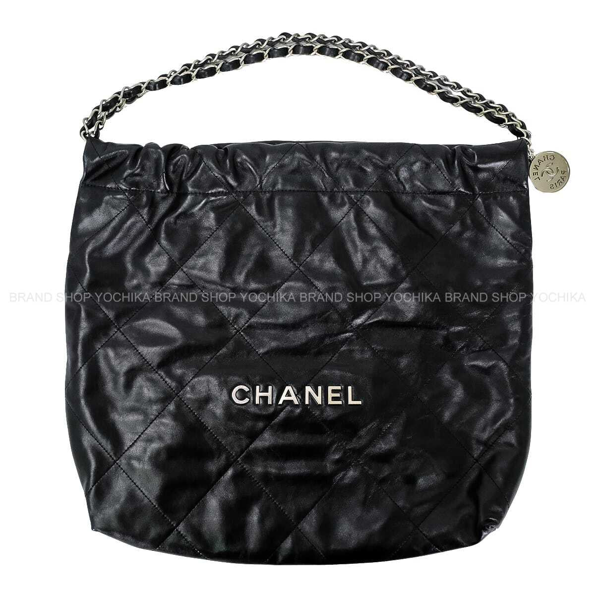 [Pre-loved] CHANEL Shoulder bag CHANEL 22 Small Matelasse With Medal Charm Hobo Noir (Black) Lambskin Silver HW[LIKE NEW][Authentic]