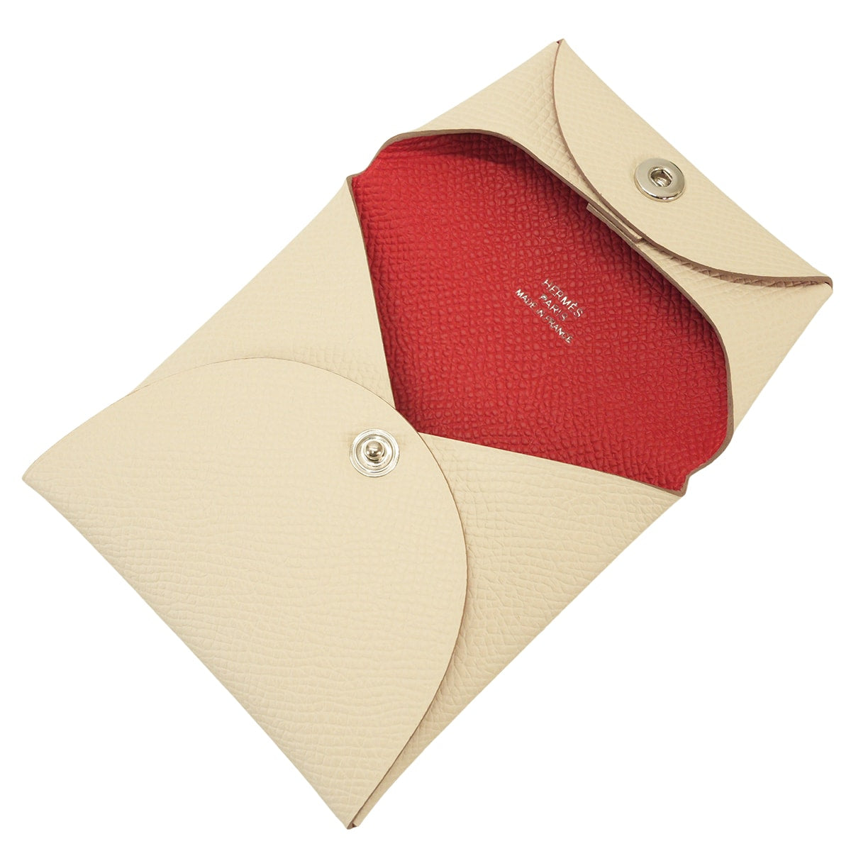 HERMES change purse Bastia Verso Craie/Rouge Radieux Veau Epsom Silver HW Stamp G[BRAND NEW][Authentic]