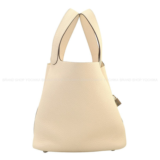 HERMES Handbag Picotin Lock 22 MM Nata Taurillon Clemence Silver HW Stamp Y[EXCELLENT][Authentic]