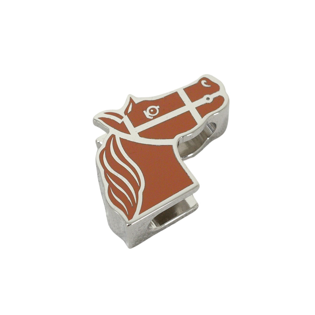 2022SS HERMES Scarf ring Twilly Ring Quadrige Orange/Silver Silver Plated[BRAND NEW][Authentic]