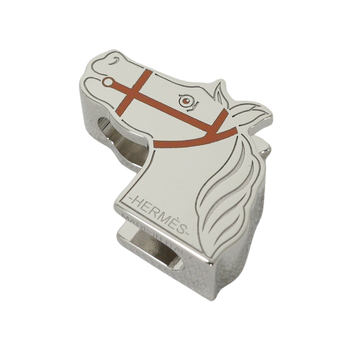 2022SS HERMES Scarf ring Twilly Ring Quadrige Orange/Silver Silver Plated[BRAND NEW][Authentic]