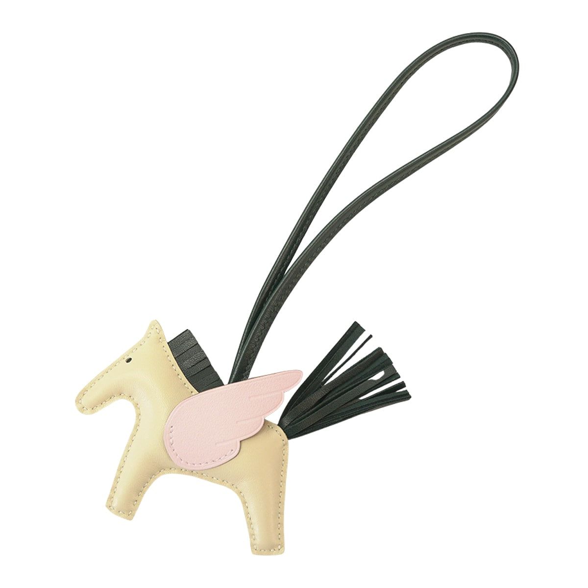 HERMES bag charm Rodeo Pegasus PM Craie/Rose Sakura/Vert Cypress Agneau Milo/Veau Swift Stamp U[EXCELLENT][Authentic]