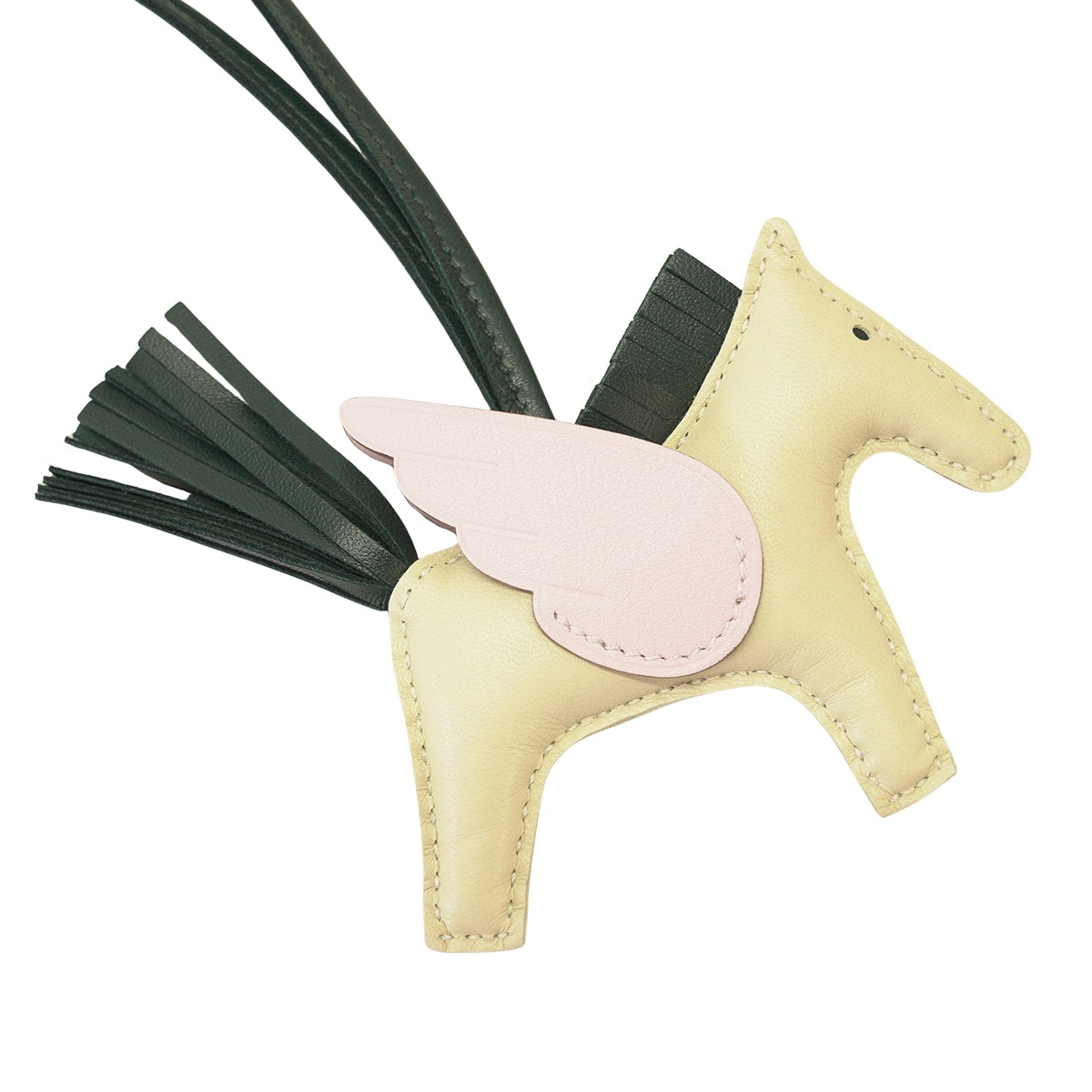 HERMES bag charm Rodeo Pegasus PM Craie/Rose Sakura/Vert Cypress Agneau Milo/Veau Swift Stamp U[EXCELLENT][Authentic]
