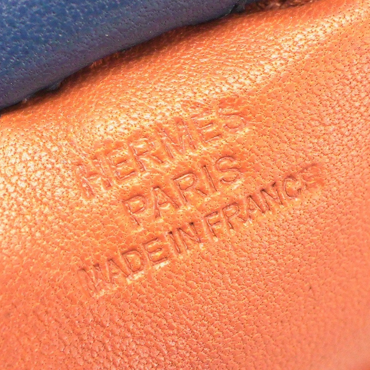HERMES bag charm Rodeo PM Pain d'Epice/Rose Purple/Bleu de Malte Agneau Milo Stamp D[EXCELLENT][Authentic]