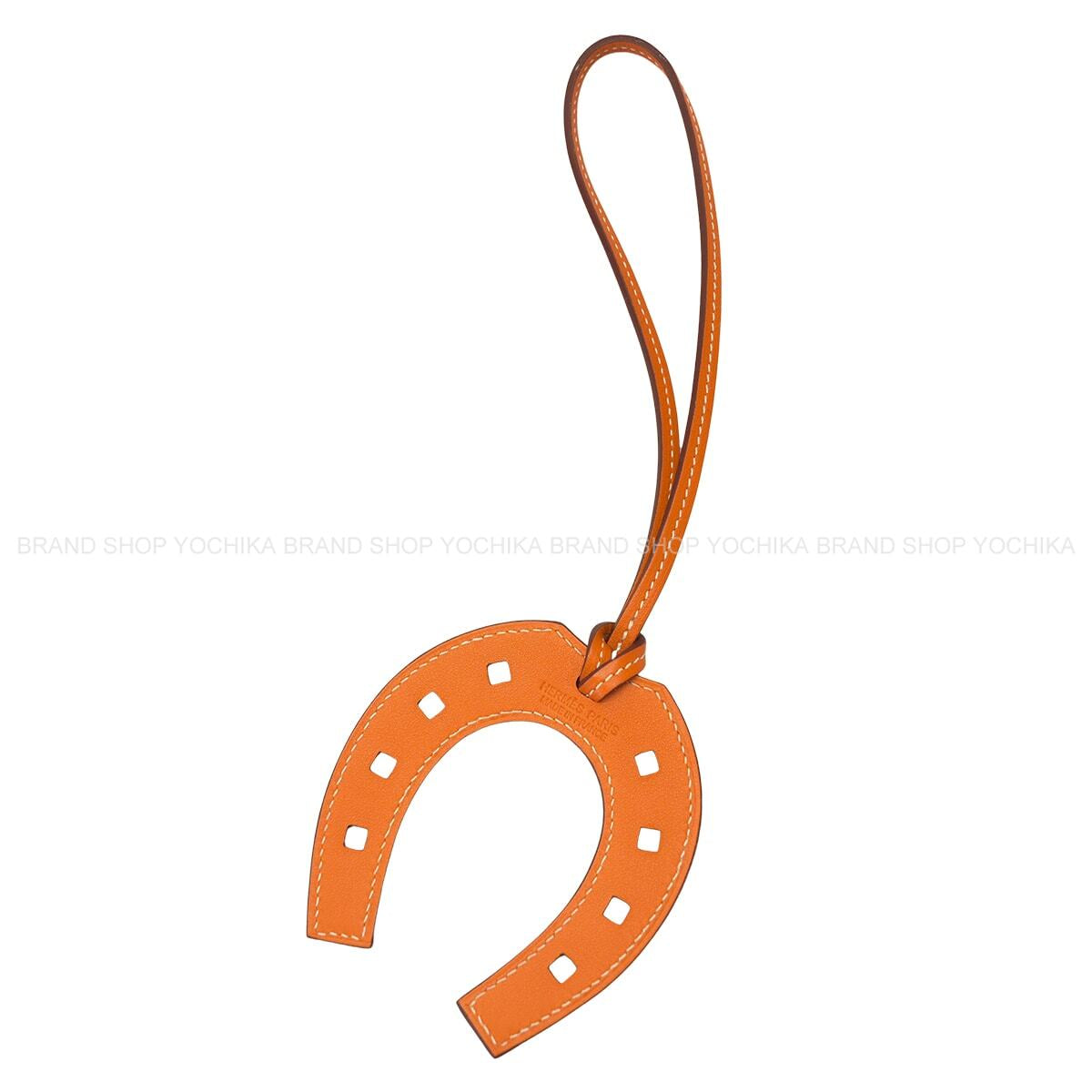 HERMES bag charm Paddock Apricot Veau Swift[EXCELLENT][Authentic]