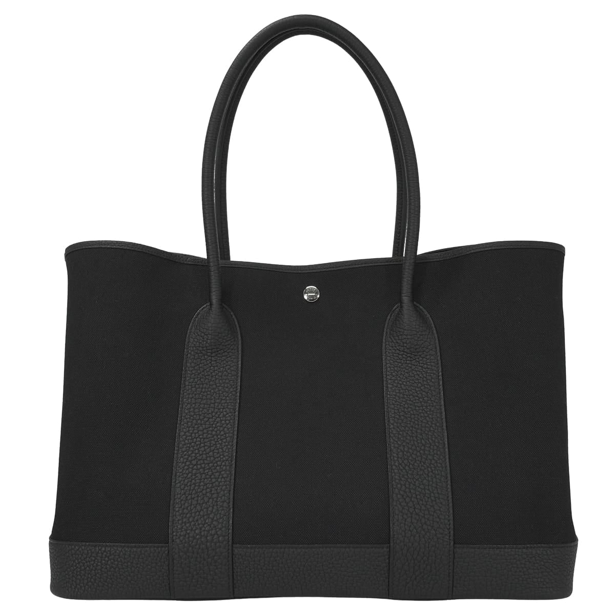 HERMES tote bag Neo Garden Party 41 Voyage Noir (Black) Toile Militaire/Veau Negonda Silver HW Stamp K[EXCELLENT][Authentic]
