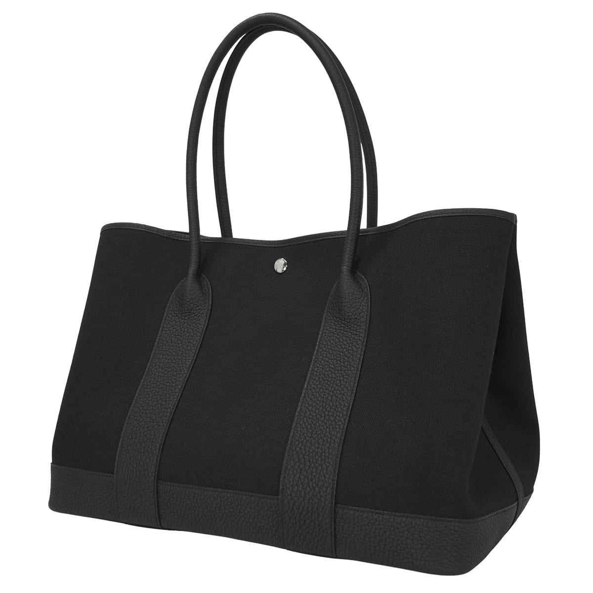 HERMES tote bag Neo Garden Party 41 Voyage Noir (Black) Toile Militaire/Veau Negonda Silver HW Stamp K[EXCELLENT][Authentic]
