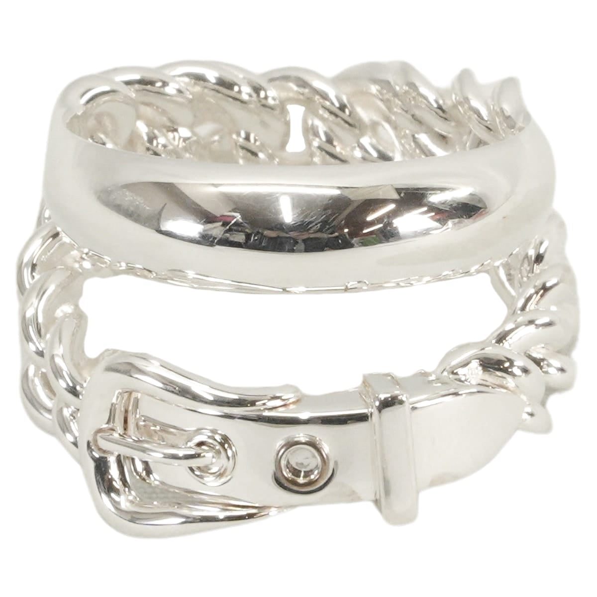 HERMES ring Boucle Sellier Inflexible GM Silver925 (SV925 Ag925) #57[BRAND NEW][Authentic]
