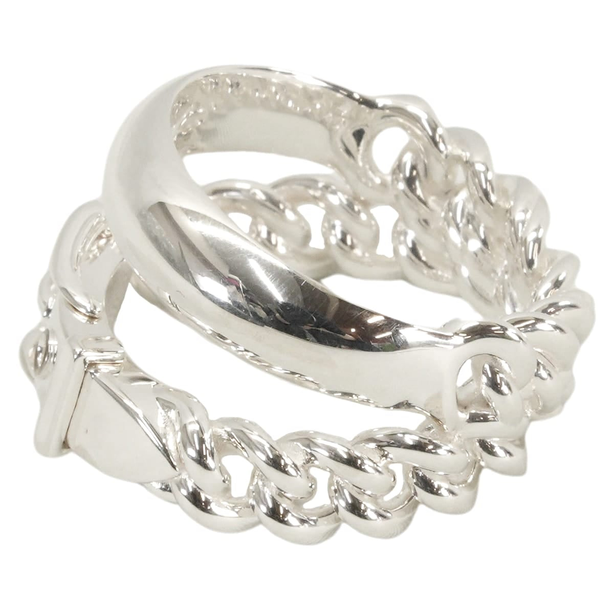 HERMES ring Boucle Sellier Inflexible GM Silver925 (SV925 Ag925) #57[BRAND NEW][Authentic]