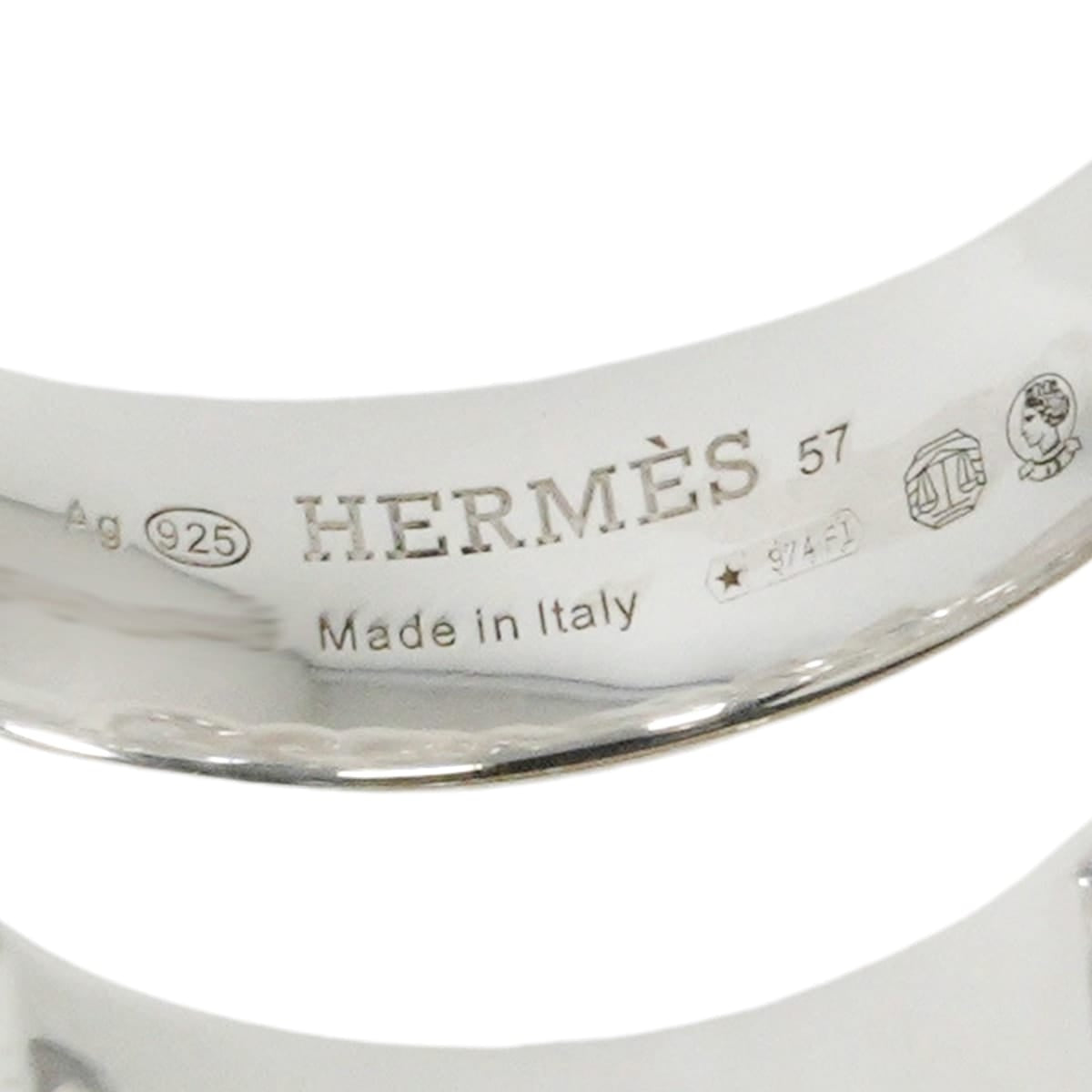 HERMES ring Boucle Sellier Inflexible GM Silver925 (SV925 Ag925) #57[BRAND NEW][Authentic]
