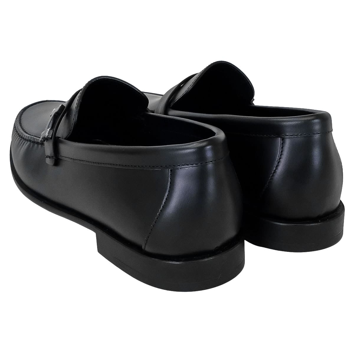 HERMES loafers Mens Loafer Moccasins IDEM Noir (Black) Calfskin #39 Black HW[EXCELLENT][Authentic]