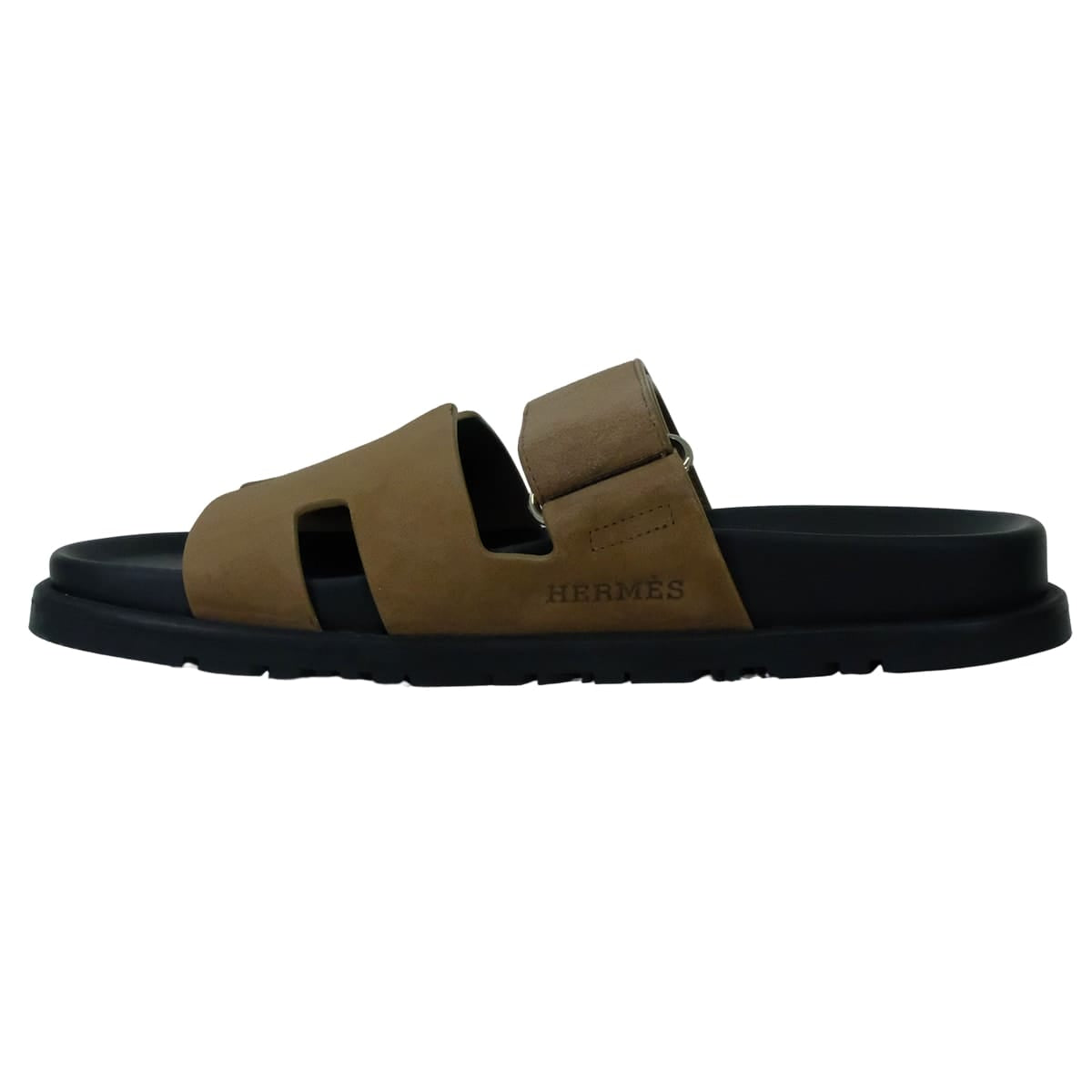 [Pre-loved] HERMES sandals Men's Chypre Etoupe Suede/Rubber #39 Silver HW[LIKE NEW][Authentic]