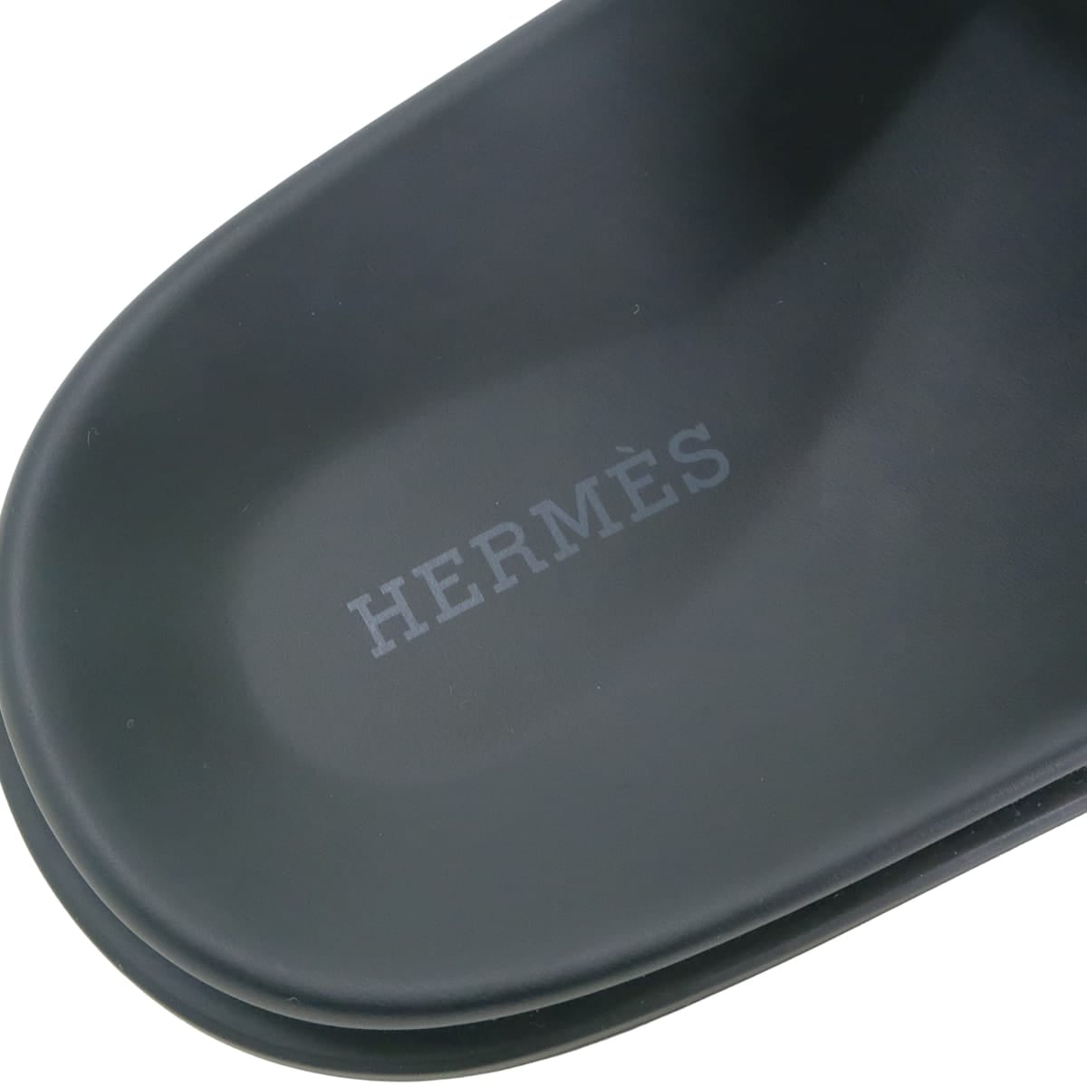 [Pre-loved] HERMES sandals Men's Chypre Etoupe Suede/Rubber #39 Silver HW[LIKE NEW][Authentic]