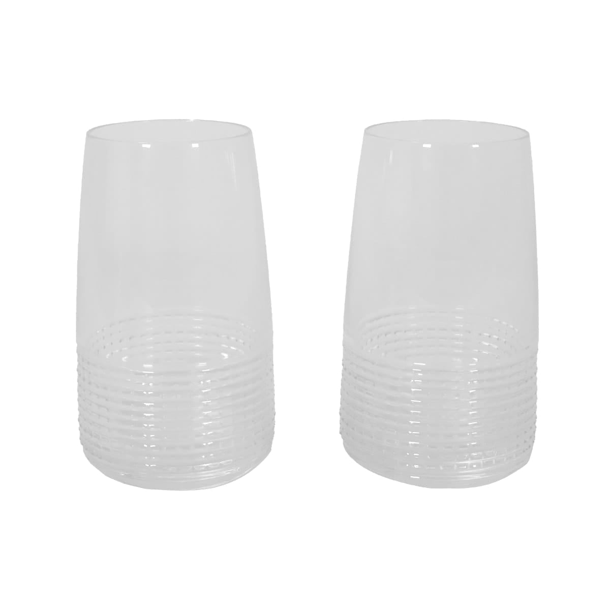 [Pre-loved] HERMES glass Highball INTERVALLE Pair Not Specified Crystal Glass[LIKE NEW][Authentic]