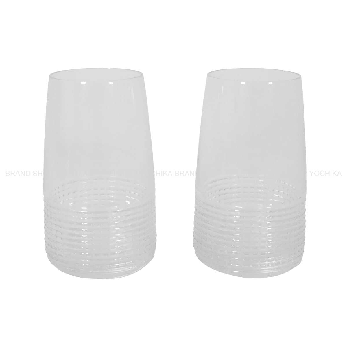 [Pre-loved] HERMES glass Highball INTERVALLE Pair Not Specified Crystal Glass[LIKE NEW][Authentic]