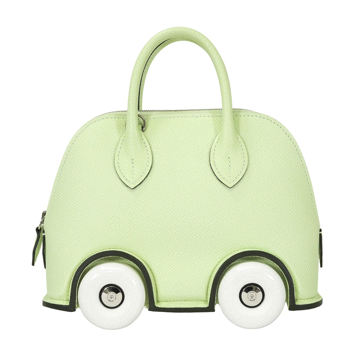 HERMES Handbag Bolide on wheels Mini 20 Vert Fizz/Blanc (White) Veau Epsom Silver HW Stamp U[EXCELLENT][Authentic]
