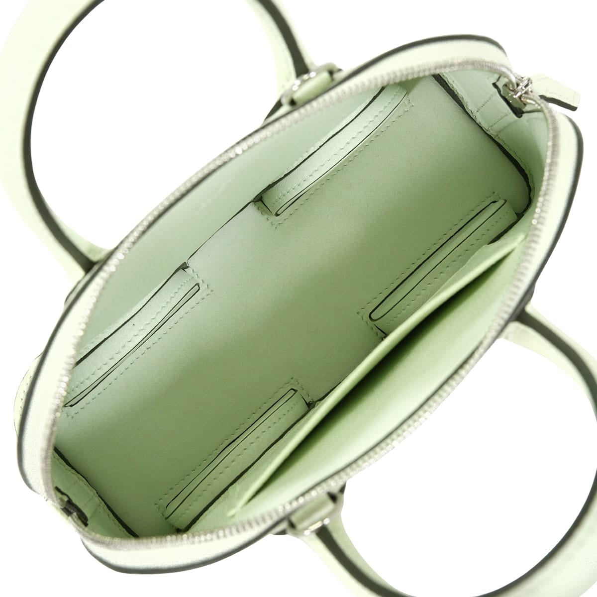 HERMES Handbag Bolide on wheels Mini 20 Vert Fizz/Blanc (White) Veau Epsom Silver HW Stamp U[EXCELLENT][Authentic]