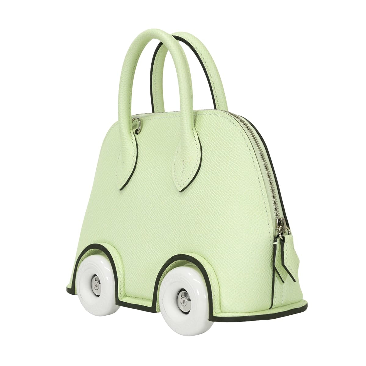 HERMES Handbag Bolide on wheels Mini 20 Vert Fizz/Blanc (White) Veau Epsom Silver HW Stamp U[EXCELLENT][Authentic]