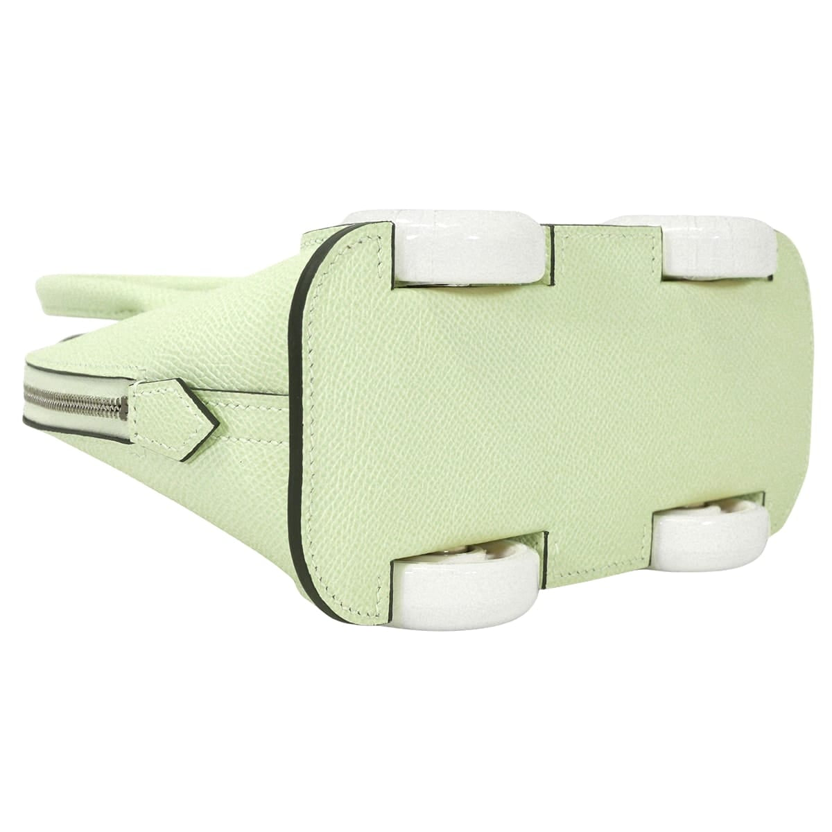 HERMES Handbag Bolide on wheels Mini 20 Vert Fizz/Blanc (White) Veau Epsom Silver HW Stamp U[EXCELLENT][Authentic]