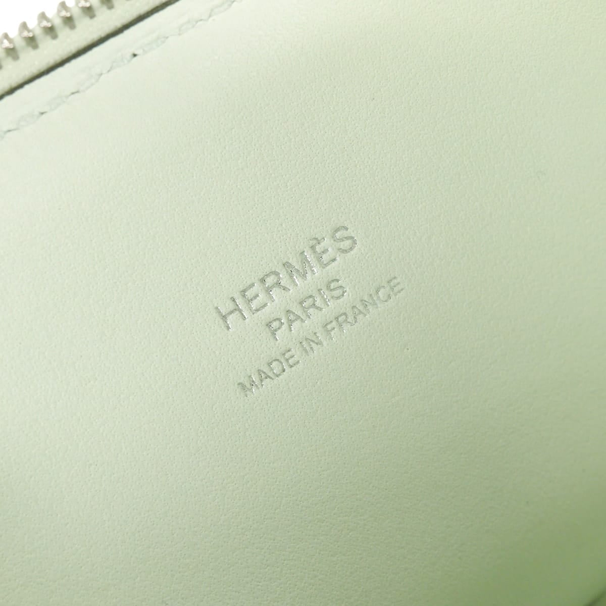 HERMES Handbag Bolide on wheels Mini 20 Vert Fizz/Blanc (White) Veau Epsom Silver HW Stamp U[EXCELLENT][Authentic]