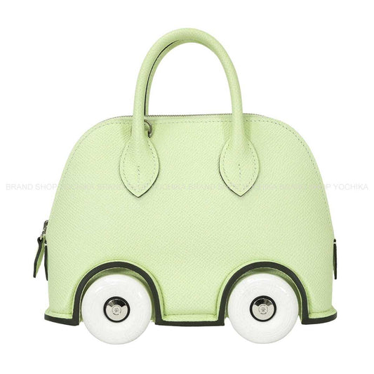 HERMES Handbag Bolide on wheels Mini 20 Vert Fizz/Blanc (White) Veau Epsom Silver HW Stamp U[EXCELLENT][Authentic]