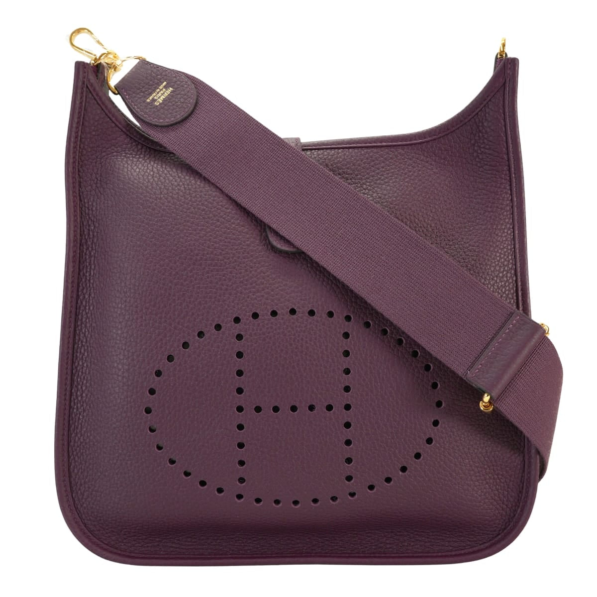 HERMES Shoulder bag Evelyne 29 PM Cassis Taurillon Clemence Gold HW Stamp U[EXCELLENT][Authentic]