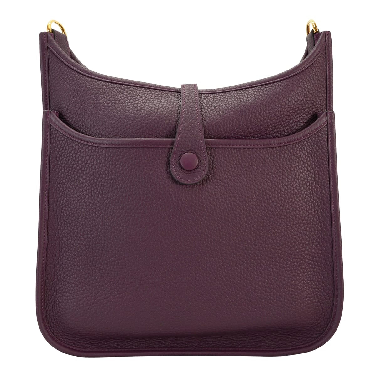 HERMES Shoulder bag Evelyne 29 PM Cassis Taurillon Clemence Gold HW Stamp U[EXCELLENT][Authentic]