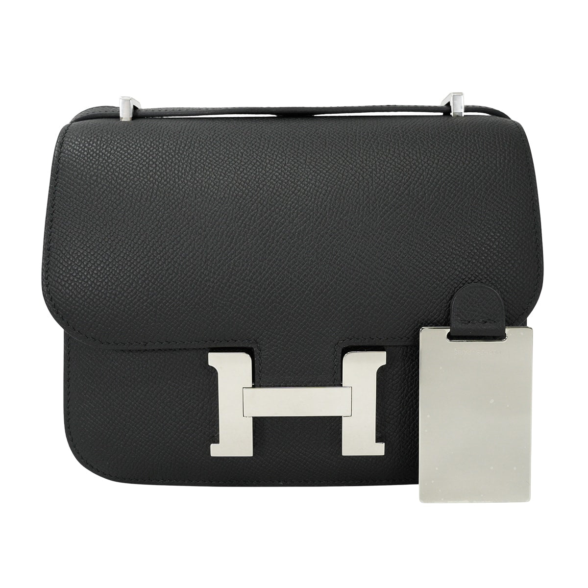 HERMES Shoulder bag Constance 3 18 Miroir Noir (Black) Veau Epsom Silver HW Stamp G[EXCELLENT][Authentic]