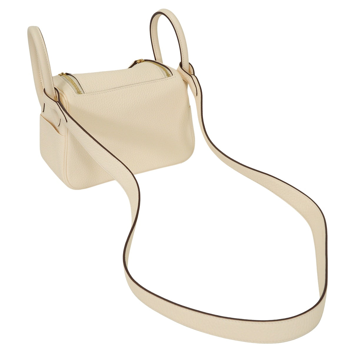HERMES Shoulder bag Lindy mini 20 Nata Taurillon Clemence Gold HW Stamp K[EXCELLENT][Authentic]