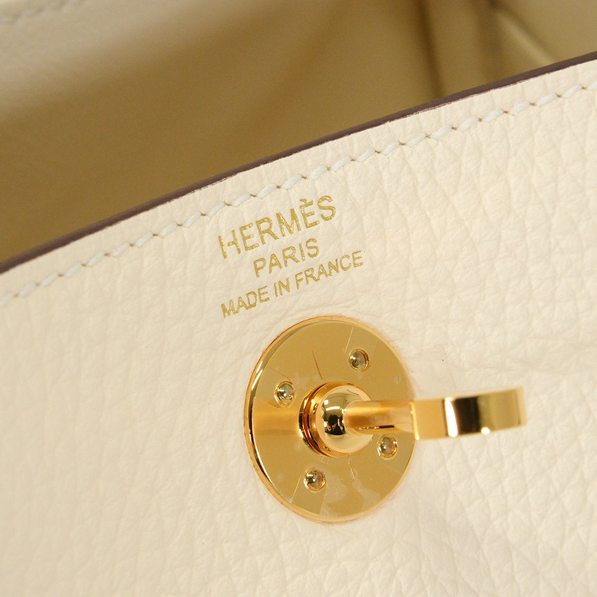 HERMES Shoulder bag Lindy mini 20 Nata Taurillon Clemence Gold HW Stamp K[EXCELLENT][Authentic]