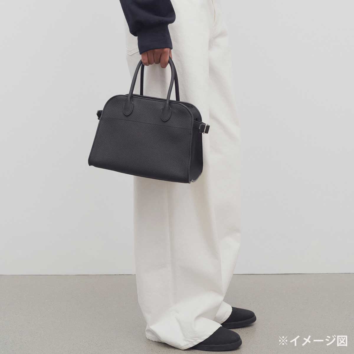 The Row Handbag Soft Margaux 10 Noir (Black) Calfskin Silver HW[EXCELLENT][Authentic]