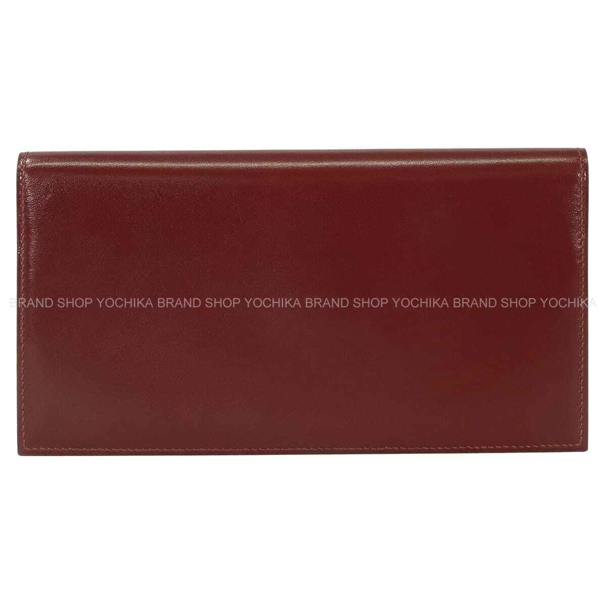 HERMES billfold MC2 Fleming Portefeuille Rouge H Box Calf Stamp X[EXCELLENT][Authentic]