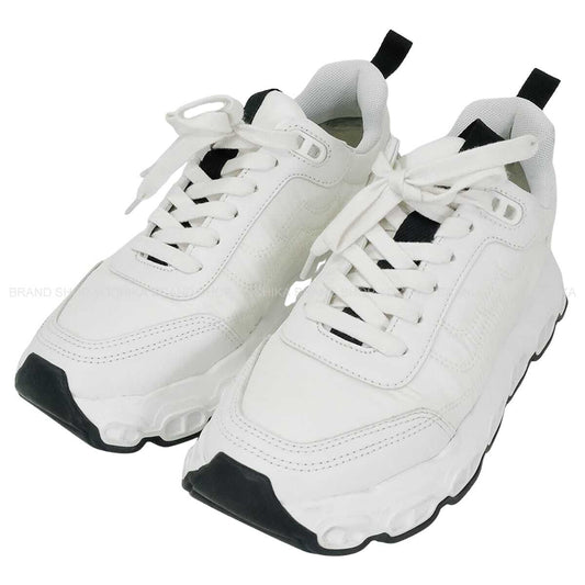 [Pre-loved] HERMES sneakers Ladies impulse Chaine D'ancre Blanc (White)/Noir (Black) Parachute Fabric / Calfskin ＃35[LIKE NEW][Authentic]