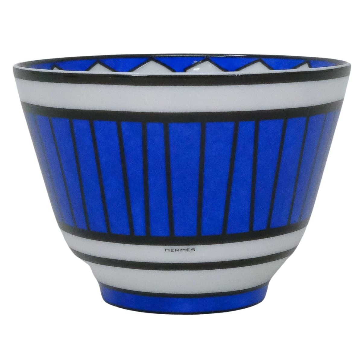 HERMES tableware Large bowl Assiette Bleus d'Ailleurs NO3 Blanc (White)/Blue Porcelain P030383P[EXCELLENT][Authentic]