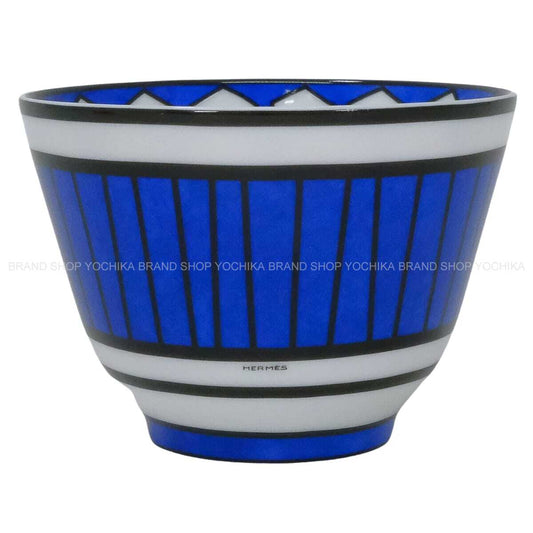 HERMES tableware Large bowl Assiette Bleus d'Ailleurs NO3 Blanc (White)/Blue Porcelain P030383P[EXCELLENT][Authentic]