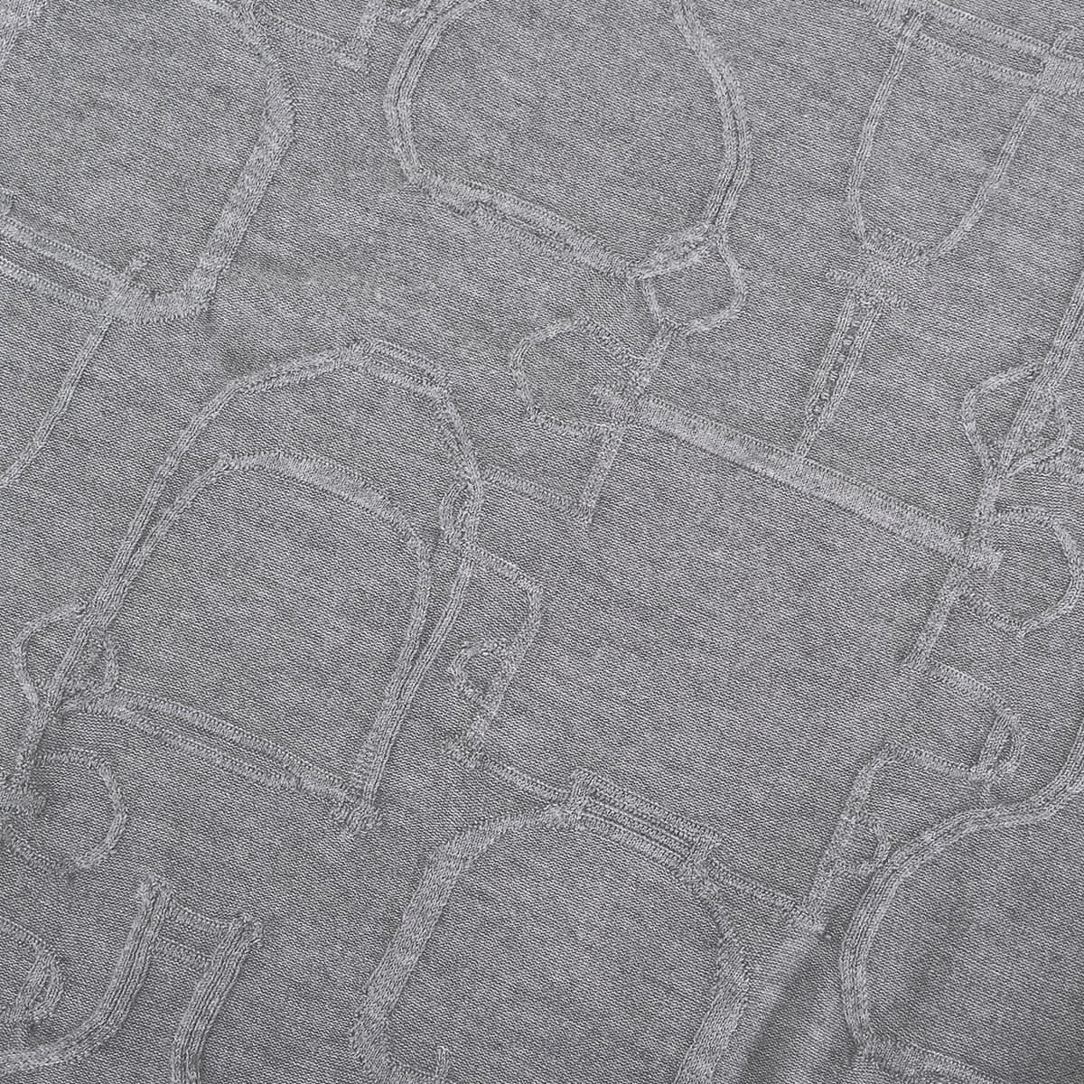 2020AW HERMES Knit Short Sleeve TORSADES Grey Silk/Cashmere/Polyamide #34[EXCELLENT][Authentic]