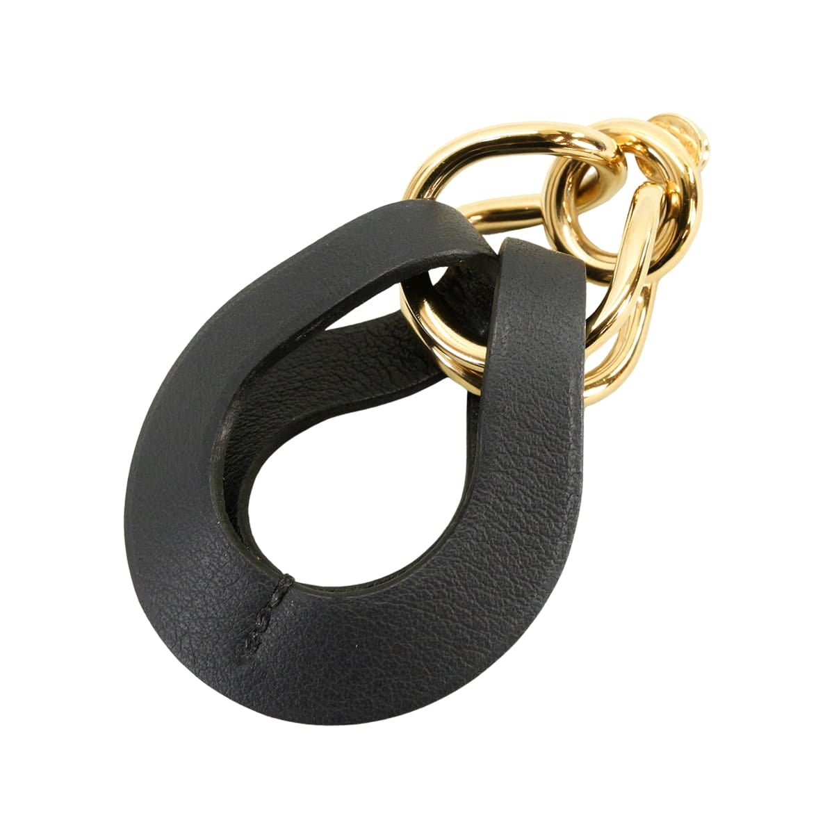[Pre-loved] HERMES pierced earring VIREVOLTE Noir (Black) Veau Swift Gold plated Gold HW Stamp U[LIKE NEW][Authentic]