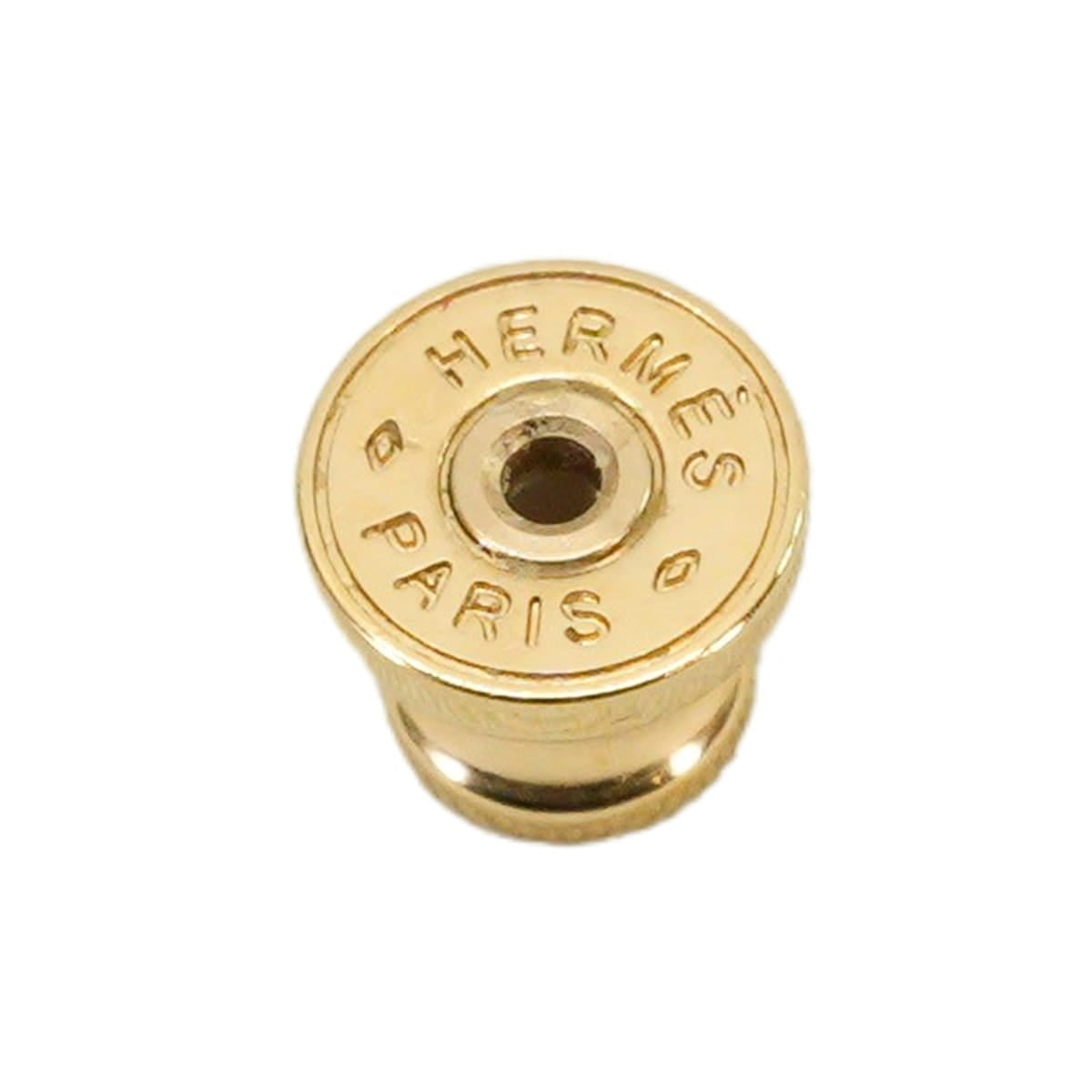 [Pre-loved] HERMES pierced earring VIREVOLTE Noir (Black) Veau Swift Gold plated Gold HW Stamp U[LIKE NEW][Authentic]