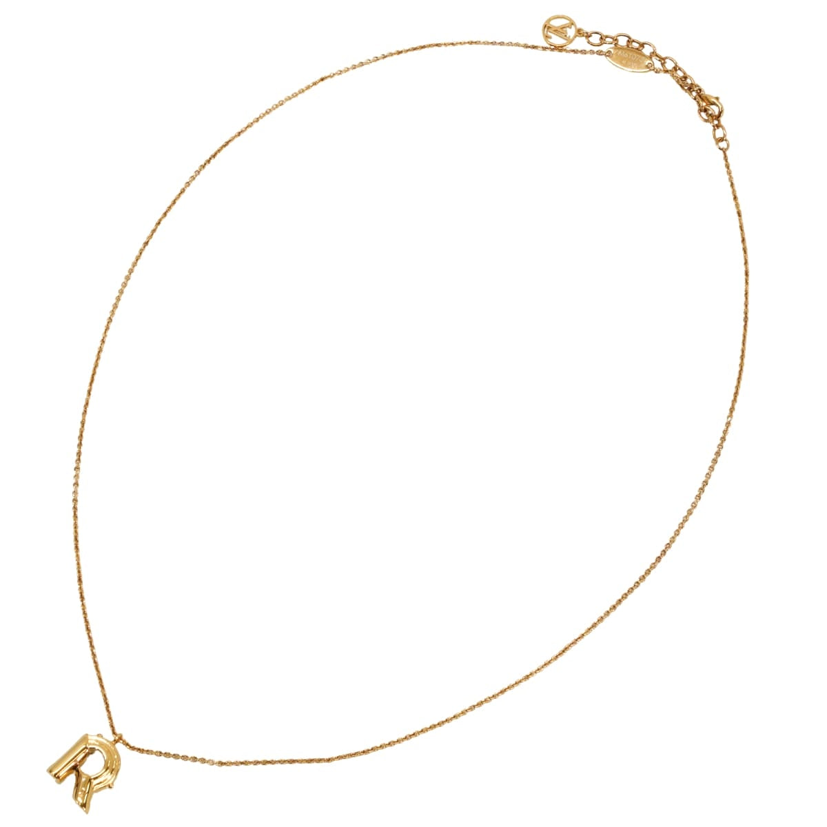 LOUIS VUITTON necklace LV&ME R initial Gold Gold plated M61073[EXCELLENT][Authentic]