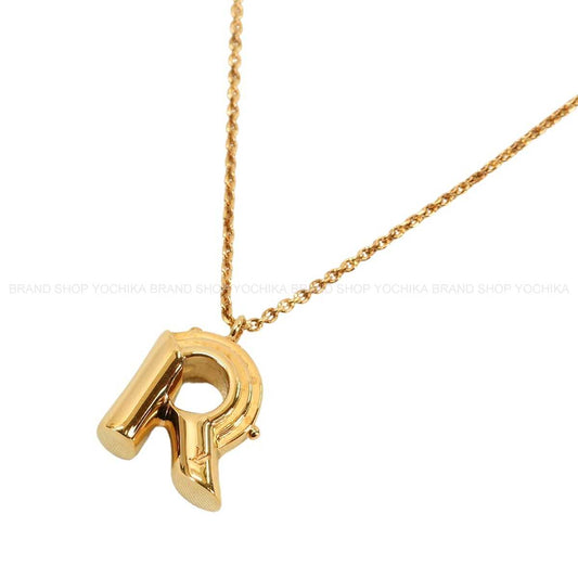 LOUIS VUITTON necklace LV&ME R initial Gold Gold plated M61073[EXCELLENT][Authentic]