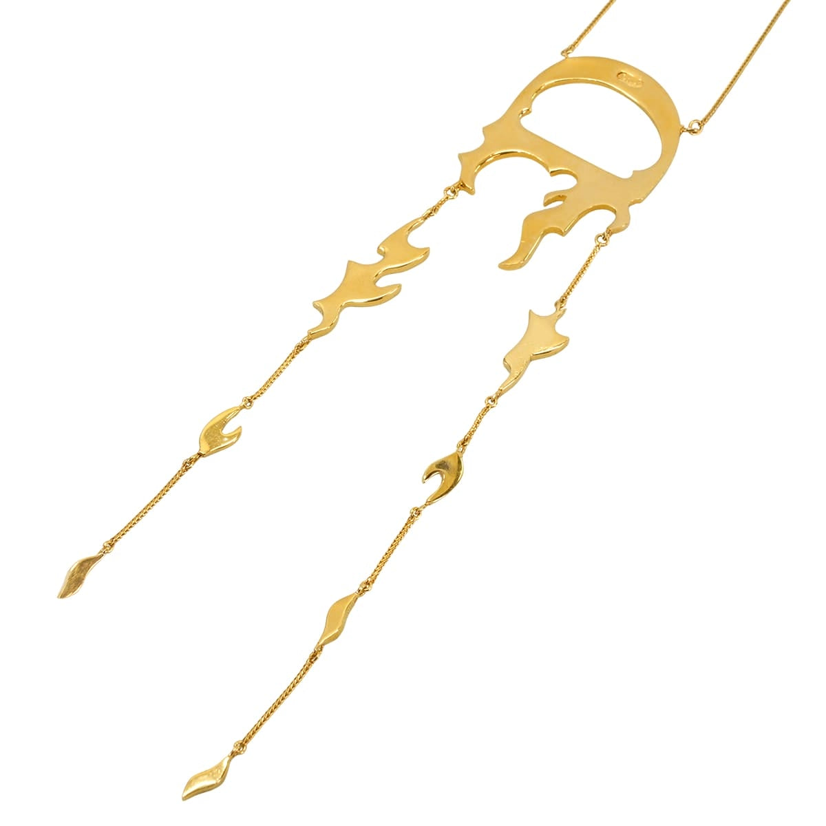[Pre-loved] Dior necklace Vintage Fire Gold Gold plated[LIKE NEW][Authentic]