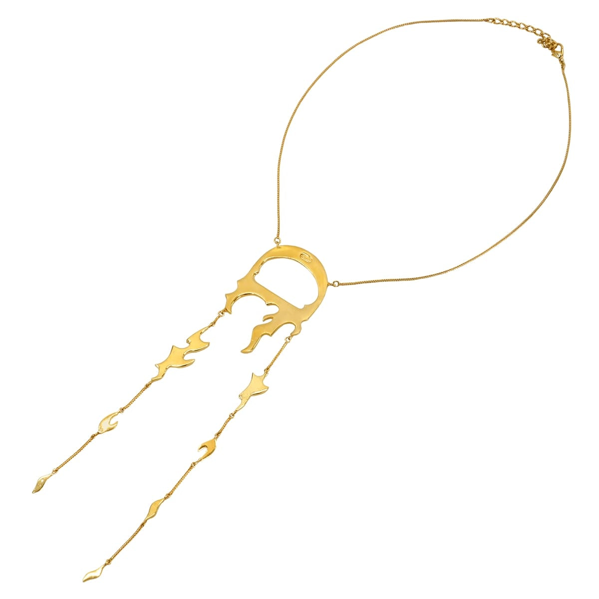 [Pre-loved] Dior necklace Vintage Fire Gold Gold plated[LIKE NEW][Authentic]